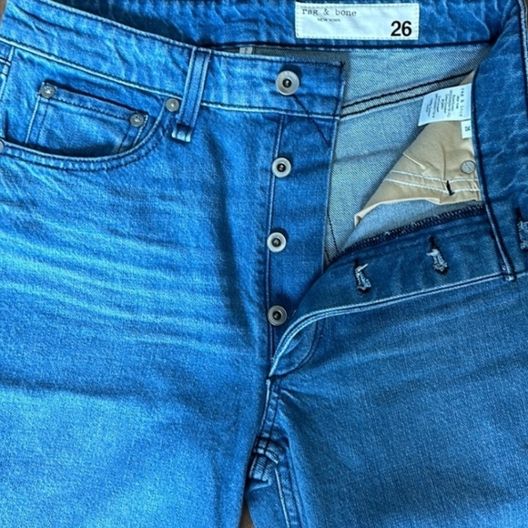Rag & Bone Nina High Rise Ankle Cigarette Button Fly Poppy Wash Jeans Size 26 - Picture 8 of 9